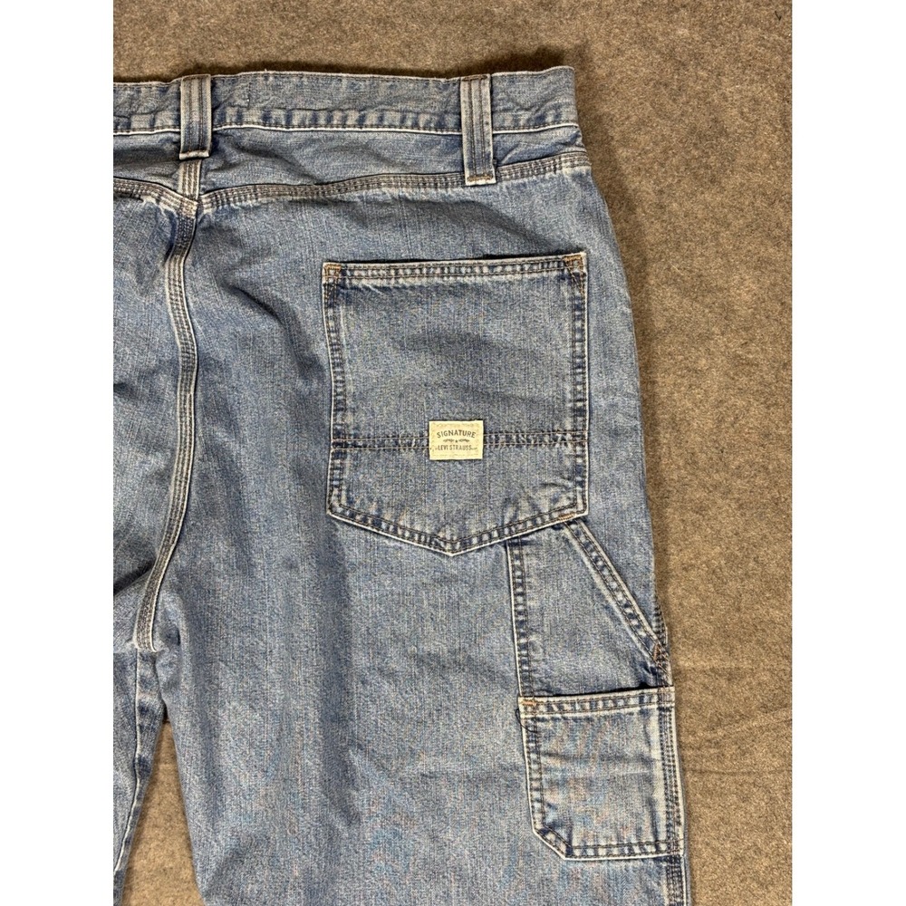 Signature by Levi Strauss‎ Mens Carpenter Jeans Light Wash Blue Denim Sz 40 - Picture 9 of 9